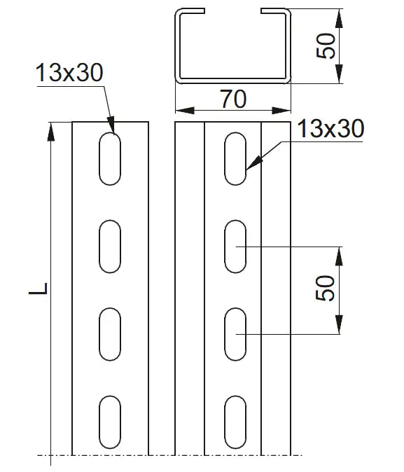 Baks U-Profil verstärkt CWT70H50/3MC