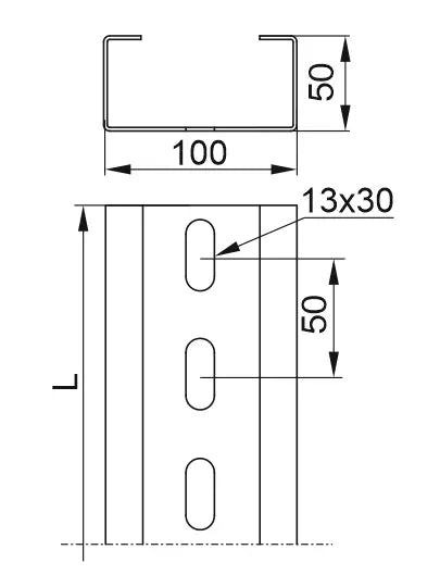 Baks U-Profil verstärkt CWE100H50/3.6MC