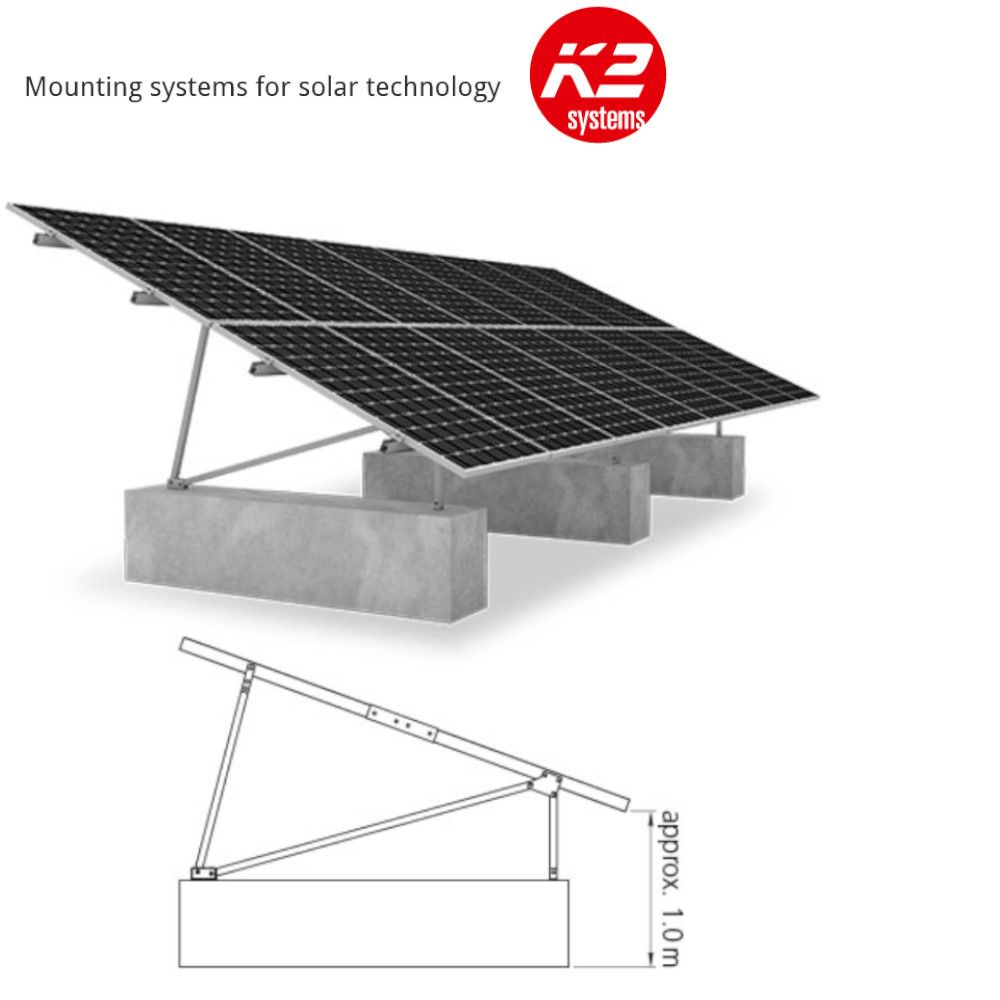 K2 Systems Montagekit P P Rack 15/20/25° 1.3kN/qm