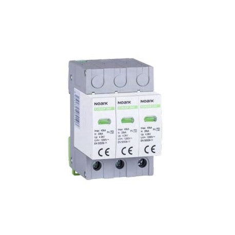 Noark DC-Überspannungsableiter Ex9UEP, Klasse II, In 20kA, 1200 V DC, Breite 3TE, für Nicht-Erde. Systeme