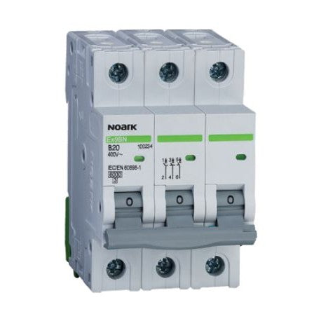 Noark Installationsschutzschalter 6 kA, Charakteristik B, 16 A, 3-polig