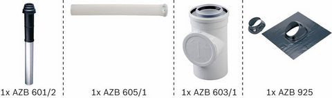 Junkers Abgas-Systempaket JUPA AZB09 Dachdurchgang 80/125 schwarz, RLU – Junkers