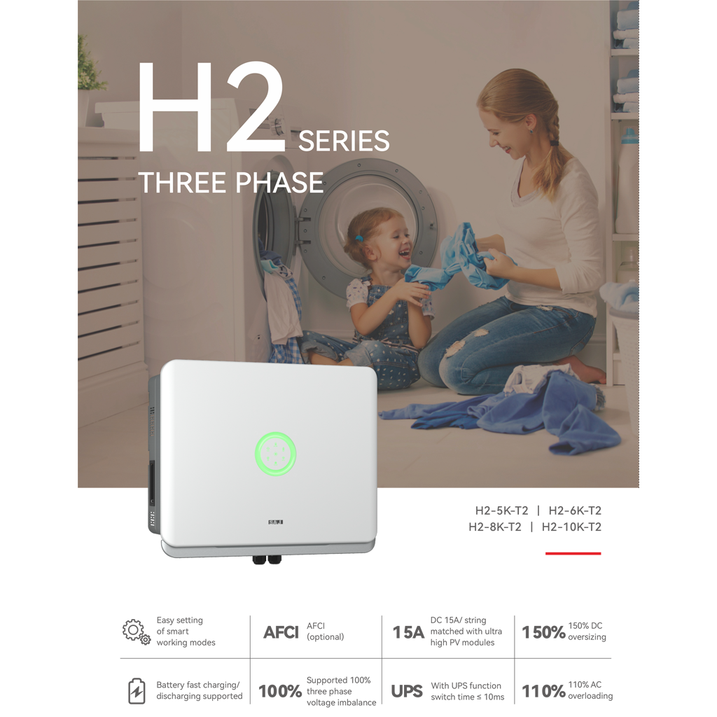 SAJ H2-10K-T2-AIO3 Hybrid Wechselrichter 10 kW, 3PH, 2 MPPT, IP65