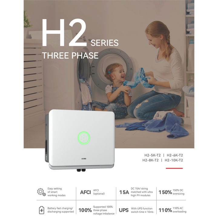 SAJ H2-10K-T2-AIO3 Hybrid Wechselrichter 10 kW, 3PH, 2 MPPT, IP65