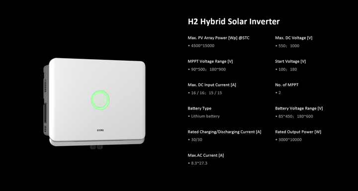 SAJ H2-10K-T2-AIO3 Hybrid Wechselrichter 10 kW, 3PH, 2 MPPT, IP65