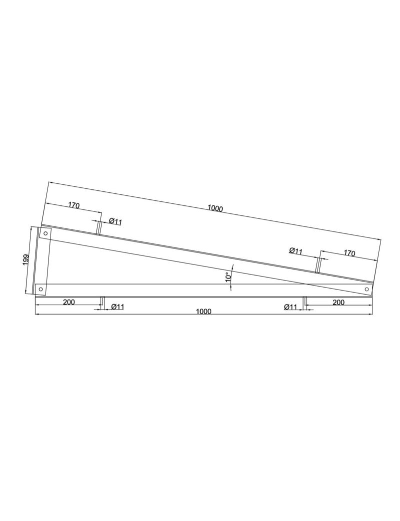 SOLTEC Dreieck 10°, HORIZONTAL-Montage Aluminium