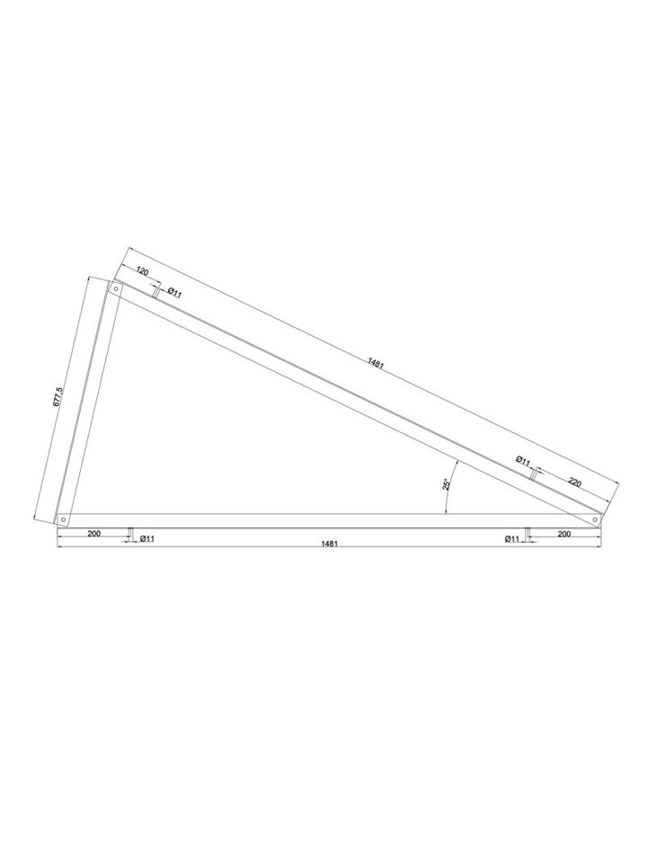 SOLTEC Dreieck 25 ° VERTIKALE Montage Aluminium