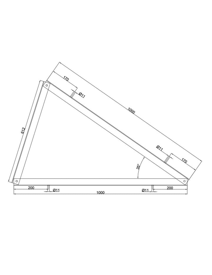SOLTEC Dreieck 35 ° Montage HORIZONTAL Aluminium