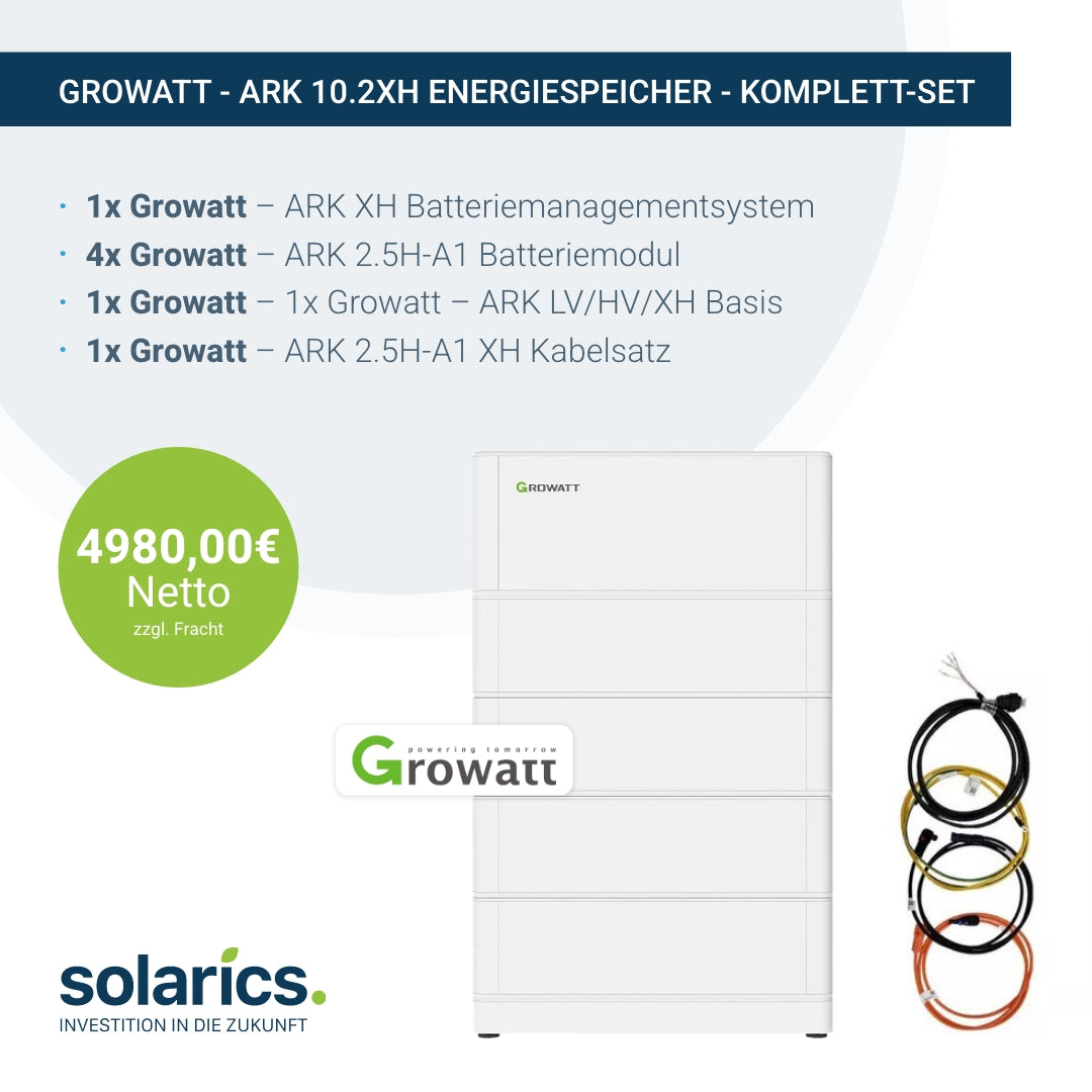 GROWATT -ARK 10.2XH Energiespeicher Komplett-Set
