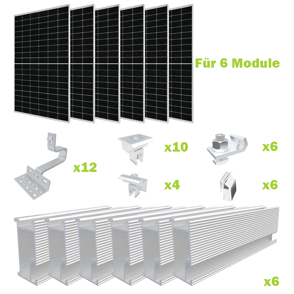 Solar Halterung PV-Halterung Hook E für Ziegeldach Montageset für 6 Module