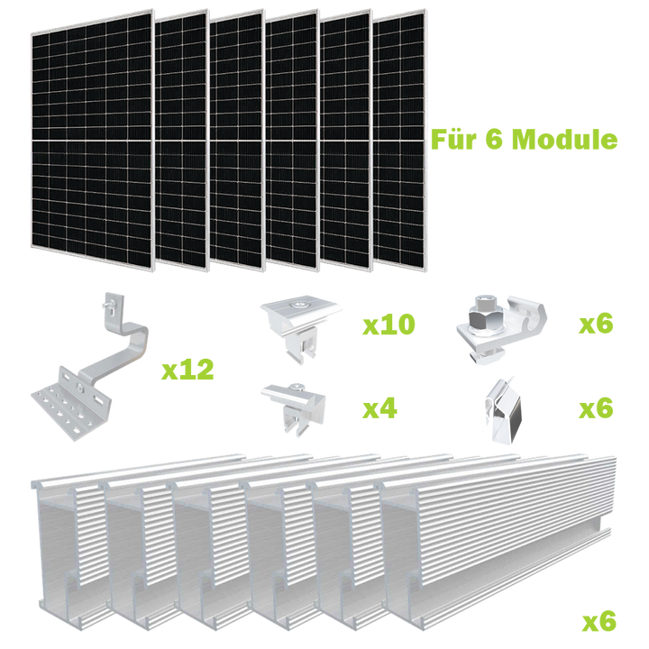 Solar Halterung PV-Halterung Hook E für Ziegeldach Montageset für 6 Module