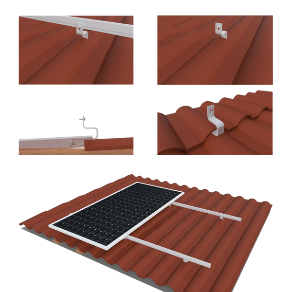 Solar Halterung PV-Halterung Hook E für Ziegeldach Montageset für 6 Module