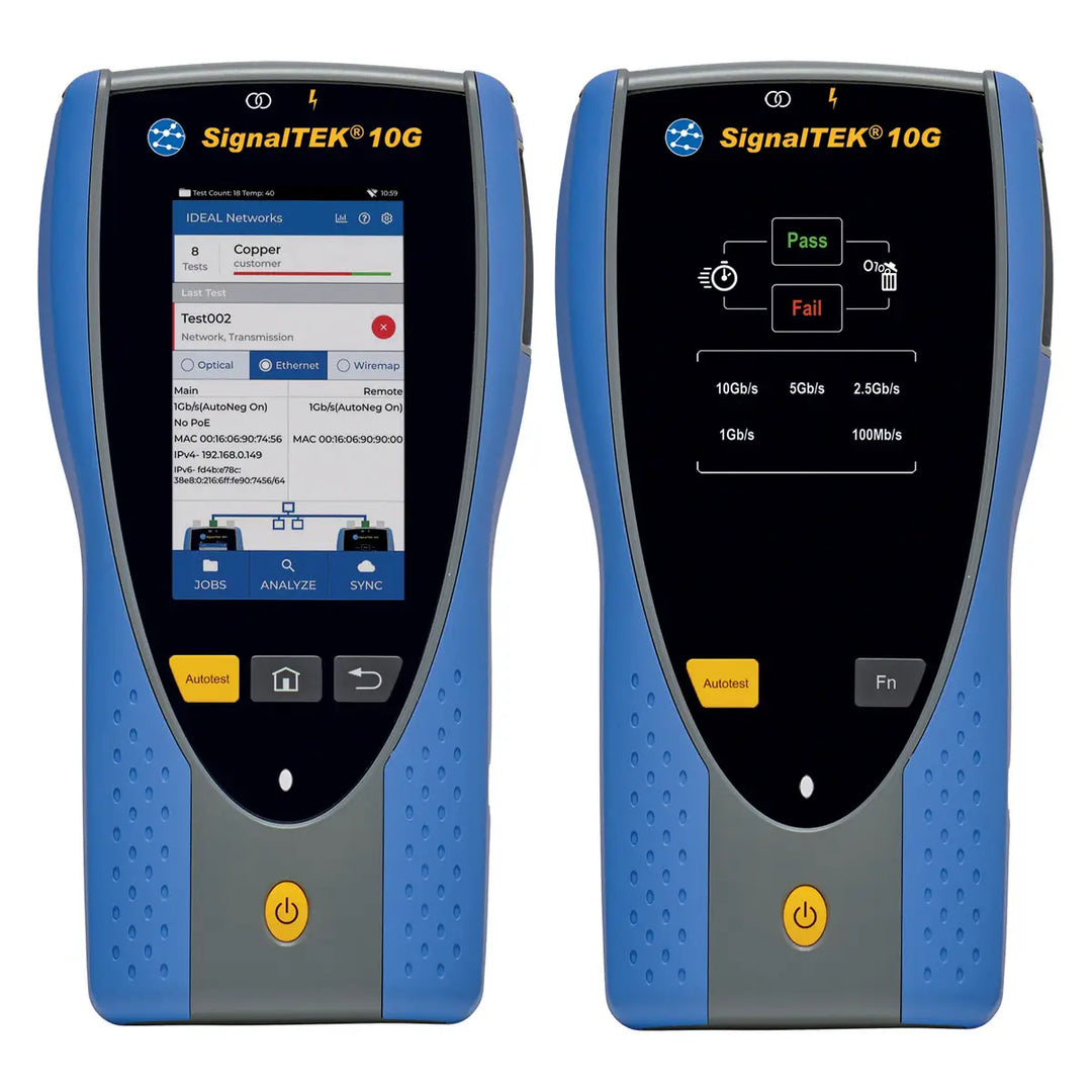 Trend Networks SignalTEK 10G PRO – Datenübertragungsprüfer mit Netz- und Lichtleitertestfunktion