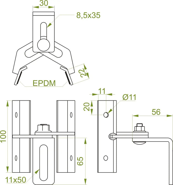 Baks Verstellbarer Halter für Trapezblech RUBTE