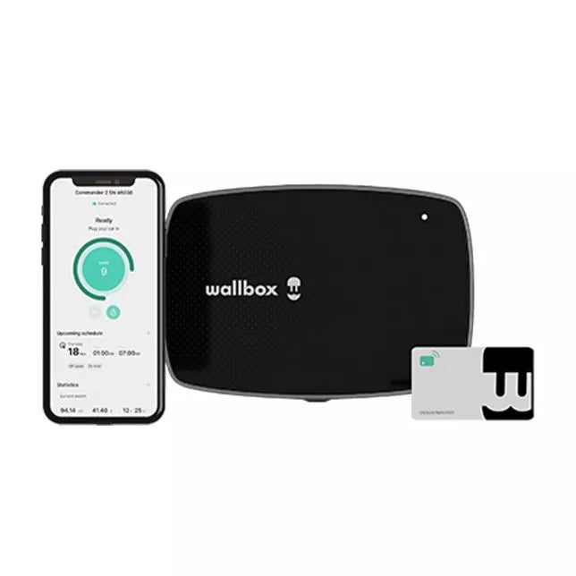 Wallbox Commander 2S EV-Ladegeräte 22 kW, 5 Meter, Typ 2, 4G, Schwarz, 3PH, IP54