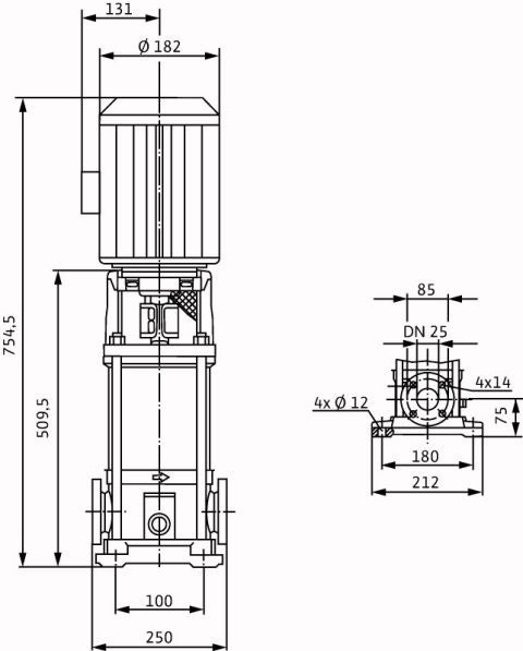 Wilo verti.mehrst.Kreiselpumpe Multivert MVI 210