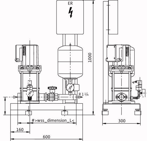 Wilo Einzelpumpenanlage Economy CO-1 MVIS 203/ERPN6,Rp11/4/R11/4,0.45kW